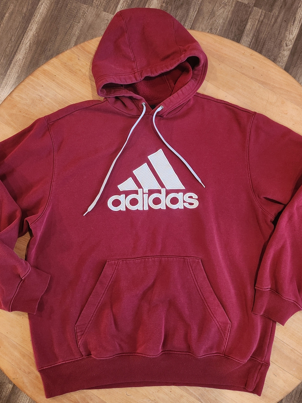 adidas Maroon Hoodie with White Logo